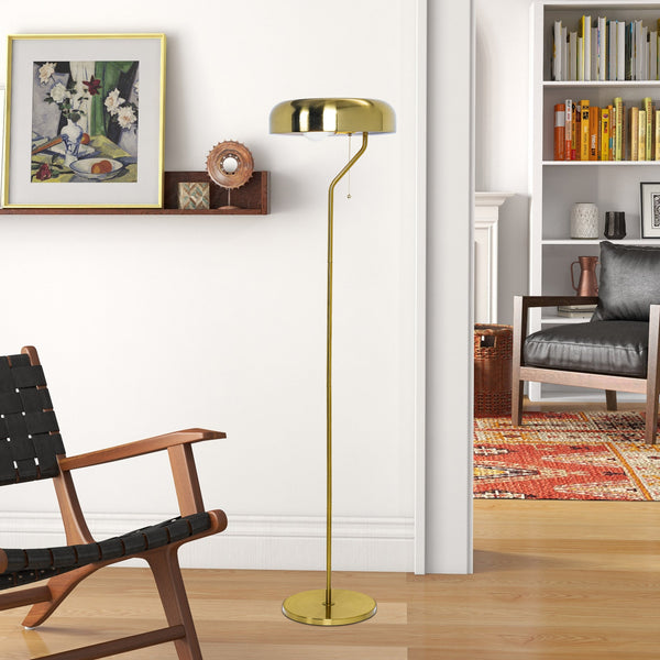 English Elm Ashcroft Furniture - Tall Corner Floor Lamp - Elegant Gold & White Design For Living Room, Bedroom & Office Spaces B183P315132