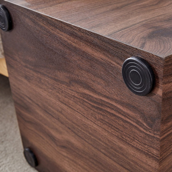 English Elm 16*16*16 Inch Walnut Grain Mdf Cube Side Table Ready to Use Living Room Accent W1151P231617