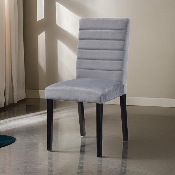 English Elm Andy Channel Tufted Velvet Dining Chairs Set of 2 with Sleek Black Wood Legs B056P417146