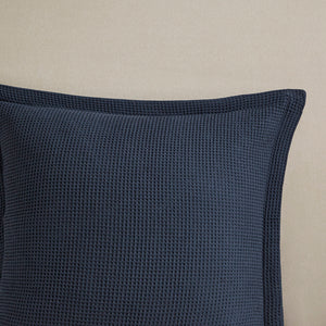 JLA Home Madison Park Signature - Oversized Cotton Jacquard Comforter Set — Farmhouse Waffle Euro Shams, Hypoallergenic Throw Pillows MPS10-523