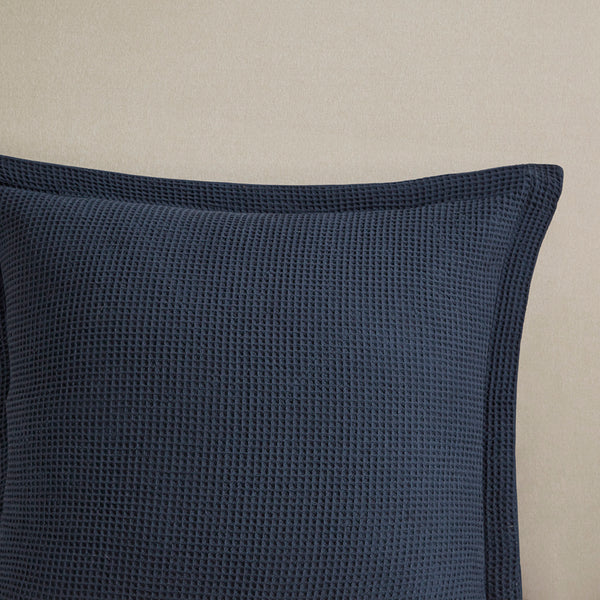 JLA Home Madison Park Signature - Oversized Cotton Jacquard Comforter Set — Farmhouse Waffle Euro Shams, Hypoallergenic Throw Pillows MPS10-523