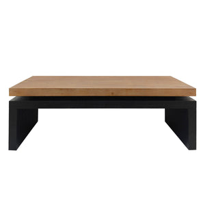 English Elm Modern Industrial Coffee Table with Two-Tone Floating Top, Durable Wood Metal Frame, Stylish Centerpiece W2729P198992