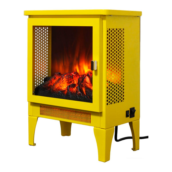 English Elm 18 Inch Electric Stove Heater Cast Iron Style 3d Led Flame Panoramic Mesh View W1769P394301