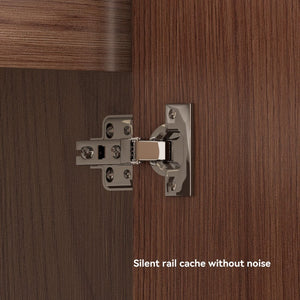 English Elm 60in Reddish Brown Mdf Bathroom Vanity with Soft Close Doors and Versatile Storage W3133S00022