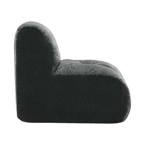 English Elm Armless Modular Cloud Sofa Plush Velvet Tufted Cushions for Modern Living Rooms Black W714P387042
