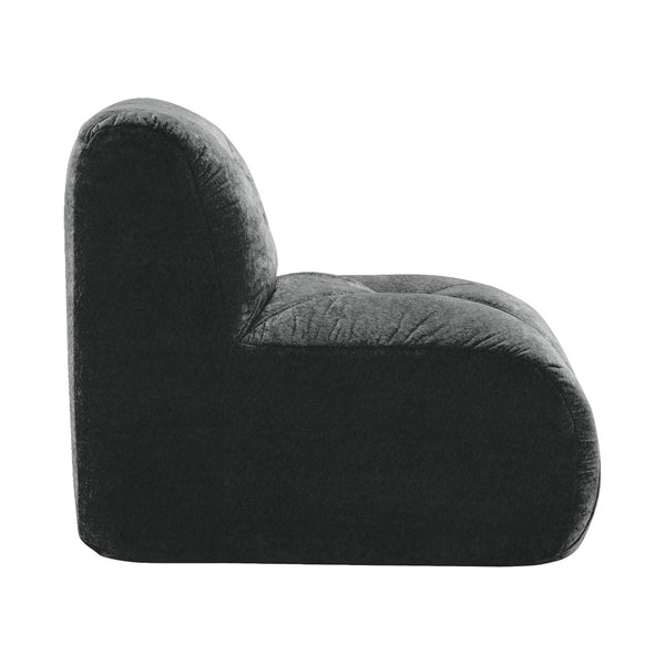 English Elm Armless Modular Cloud Sofa Plush Velvet Tufted Cushions for Modern Living Rooms Black W714P387042