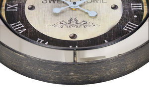English Elm Clocks, Vintage Glamour 18" Round Wall Clock In Brown Mirror Frame With Silent Quartz Movement B2710P287099