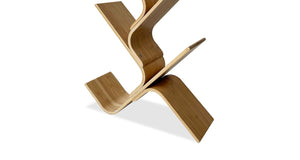 English Elm Modern Bamboo Diagonal Shelf Unit for Living Room — Contemporary Vertical Display, Space-Saving Organizer Natural 26 L x 11 W x 10 H B2741P342786