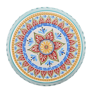 English Elm Christopher Knight Home® - Ruby 12" Teal Mosaic Side Table - Handcrafted Ceramic & Iron Base For Indoor/Outdoor Charm N770P182376T