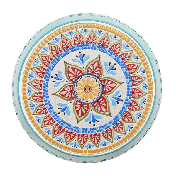 English Elm Christopher Knight Home® - Ruby 12" Teal Mosaic Side Table - Handcrafted Ceramic & Iron Base For Indoor/Outdoor Charm N770P182376T