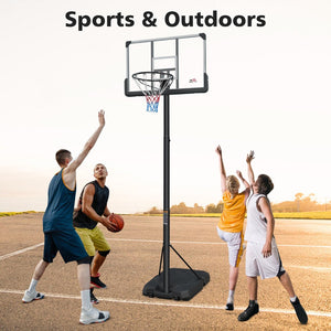 English Elm Double Fish Portable Basketball Hoop Adjustable 6.5 to 10 Ft Steel Rim Rust Proof W3087P251058
