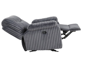 English Elm Comfy Oversized Rocker Recliner with Velvet Upholstery and Chaise Pad Support B078P473036