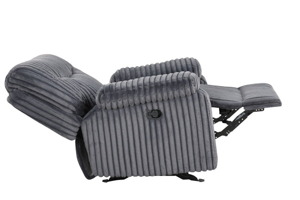 English Elm Comfy Oversized Rocker Recliner with Velvet Upholstery and Chaise Pad Support B078P473036