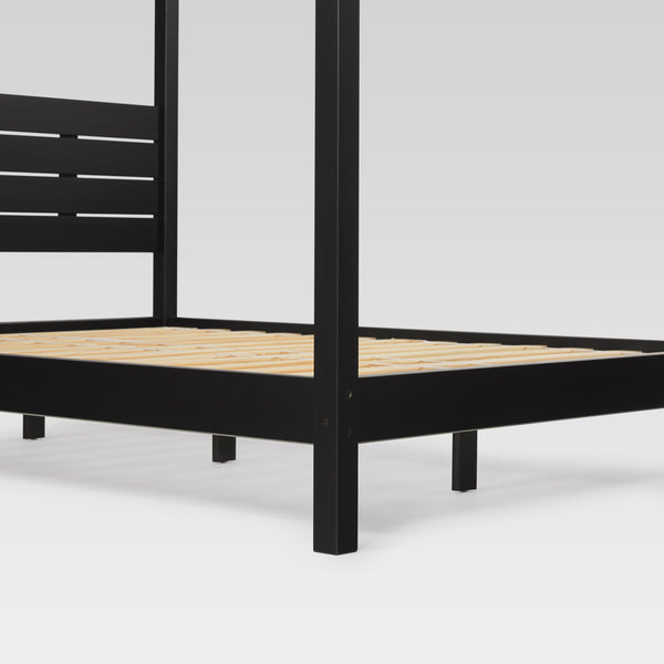 Isla Queen Canopy Bed Frame - Modern Minimalist Boho Design with Durable Solid Wood Construction
