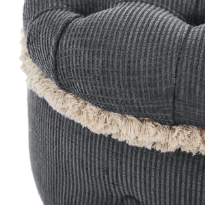 English Elm Christopher Knight Home® - 29.5'' Storage Bench with Button-Tufted Fabric, Tassel-Trim Ottoman with Hidden Compartment for Bedroom Grey 30.25 L x 18.5 W x 14 H N761P335817E