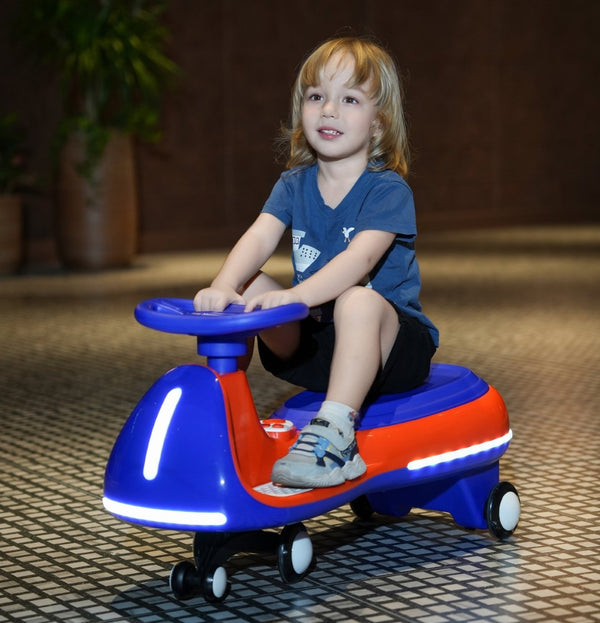 English Elm 12v Kids Ride on Twist Car with Dual Motors Led Wheels Bluetooth and Learning Content W1760P384599