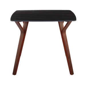 English Elm Dinette Square Marble Top Table with Walnut Bentwood Legs Seats Four Apartments B202P471542