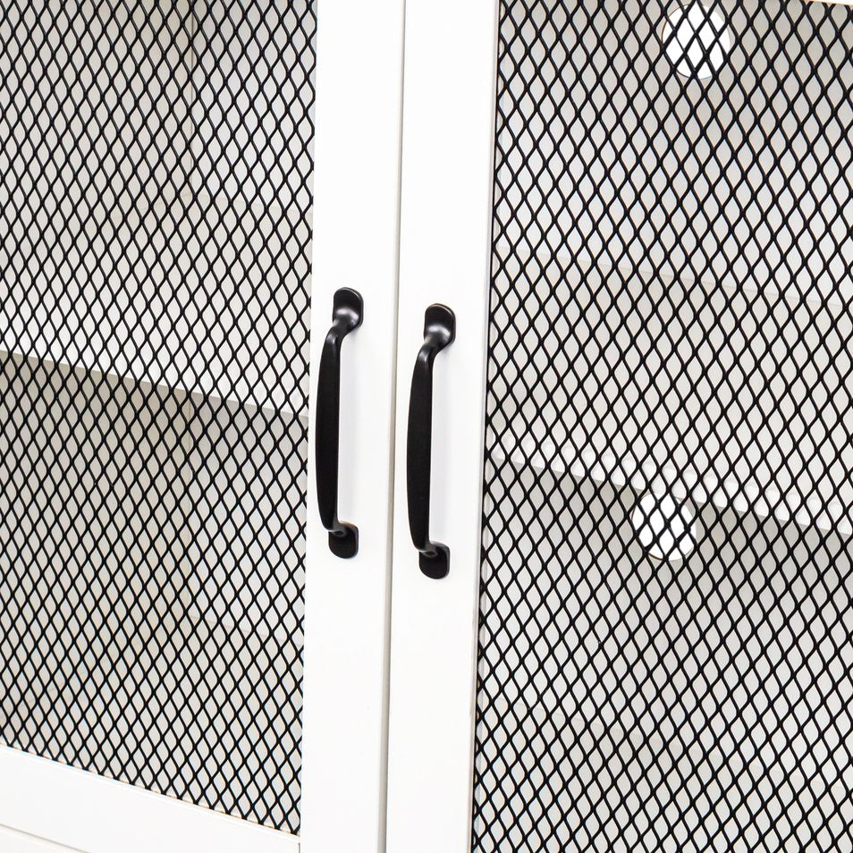 English Elm TV Industrial Farmhouse Stand with Metal Frame and Open Shelves for Large TVs, Durable Storage Unit W331S00121 W331S00121