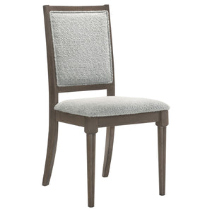 English Elm Perkins Rectangular Dining Set with Embossed Detail and Upholstered Chairs for Four B062S01621