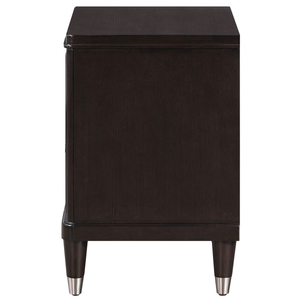 English Elm Niguel Brown 2-Drawer Nightstand with Felt-Lined Top Drawer, Modern Metallic Accents, Spacious Wood Storage, 27"H x 26"W Elegance B062P299914