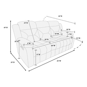 English Elm Modern Velvet Reclining Sofa with Usb Port Tufted Plush Back and Pillow Arms Dark Gray B011P468571