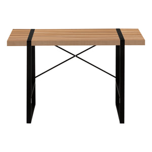 English Elm Computer Desk For Home Office - Modern 49" Workspace With Reclaimed Wood Finish & Metal Frame B2710P219879