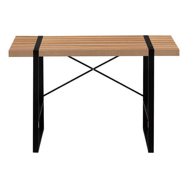 English Elm Computer Desk For Home Office - Modern 49" Workspace With Reclaimed Wood Finish & Metal Frame B2710P219879