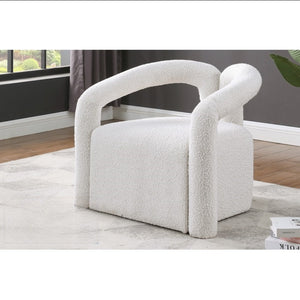 English Elm Modern/contemporary Boucle Accent Chair Sculptural Tubular Frame for Living Room Cream B011P426601