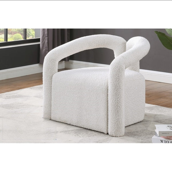 English Elm Modern/contemporary Boucle Accent Chair Sculptural Tubular Frame for Living Room Cream B011P426601