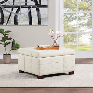 OSP Home Furnishings Detour Strap Ottoman Linen