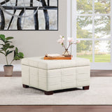 OSP Home Furnishings Detour Strap Ottoman Linen