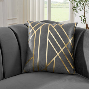 English Elm 81" Tufted Velvet Chesterfield Sofa with Gold Steel Legs for Elegant Living Rooms Gray W1191S00073
