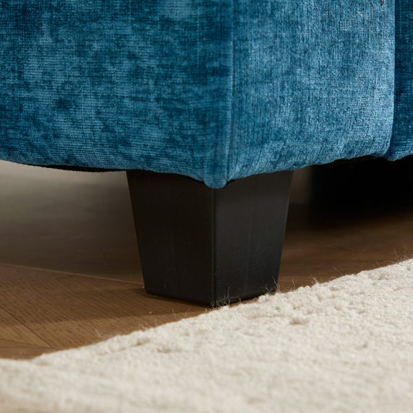 English Elm Cloud Sofa Single Seat - Modular Chenille Lounge Chair with Double-Layer Cushion, Ergonomic Support and Easy Assembly Blue W1143S00032