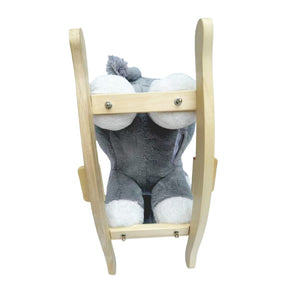 English Elm Kids Elephant Plush Rocking Toy with Sound Button Safety Belt and Sturdy Steel Frame W3723P374146