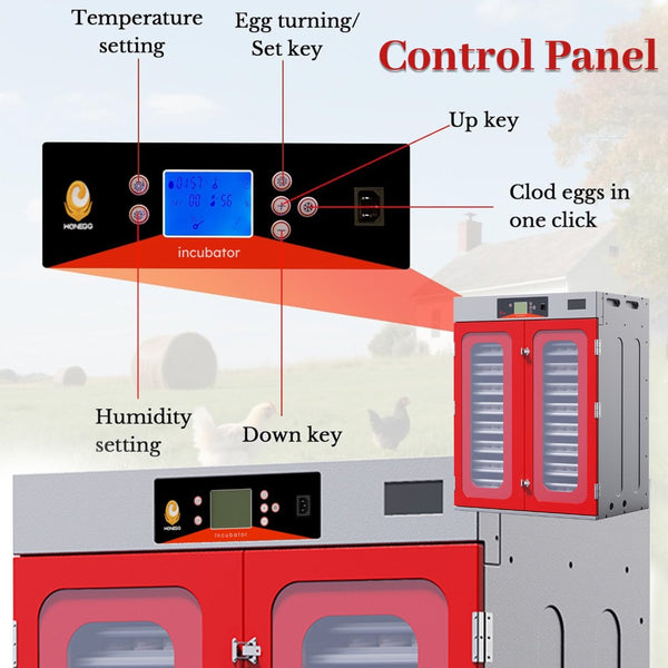 English Elm 1000-egg Cabinet Incubator Auto-turning Digital Climate Control for Poultry Hatching W2700P356961
