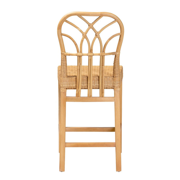 English Elm Modern Rattan Dining Chair Set of Two with Woven Back and Black Iron Base B2750P420435