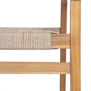 English Elm Christopher Knight Home® - Outdoor Rope Woven Acacia Dining Chair Set with Breathable Backrest and Durable Weather‑Resistant Wood Teak 39.5 L x 24.25 W x 10.25 H N776P247440T