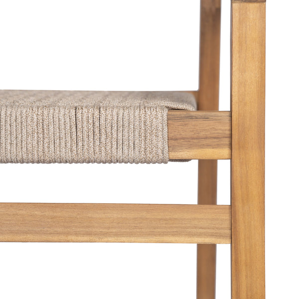 English Elm Christopher Knight Home® - Outdoor Rope Woven Acacia Dining Chair Set with Breathable Backrest and Durable Weather‑Resistant Wood Teak 39.5 L x 24.25 W x 10.25 H N776P247440T