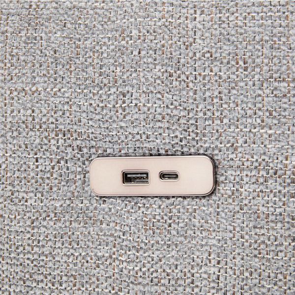 English Elm 86.6" Sectional Sofa Modular U-Shape Convertible Sofa Bed with Movable Ottoman, USB Ports & Chenille Comfort LIGHT GREY N719S002130R