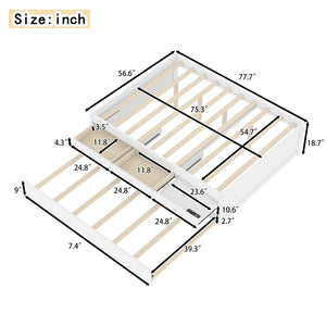English Elm Twin Triple Metal Bunk Bed Matte Powder Coated Frame with Full Safety Guardrails W1580S00387