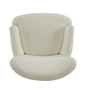 English Elm Christopher Knight Home® - Gerald Boucle Upholstered Club Chair with Tapered Birch Legs, Tonal Piping and Cozy Texture Off-White+Black 32.25 L x 27.75 W x 20.75 H N776P243710W