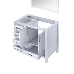 English Elm White Bath Vanity Set With Right Offset Sink, 34" Mirror, And Ample Storage For Modern Bathrooms B2731S00507-GIGA