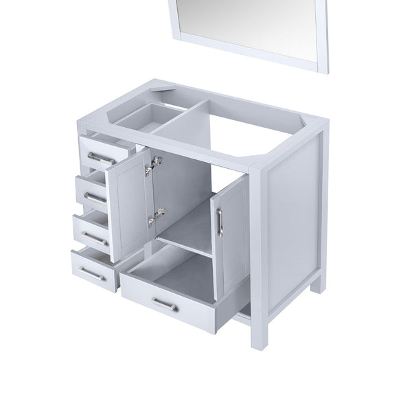 English Elm White Bath Vanity Set With Right Offset Sink, 34" Mirror, And Ample Storage For Modern Bathrooms B2731S00507-GIGA