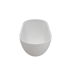 English Elm 59 Inch Freestanding Soaking Tub Eco Stone Resin Matte Finish Spa Bath Basin W2704P369954