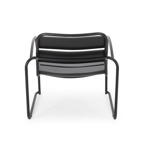 English Elm Christopher Knight Home® - CONRAD Chair with Sleek Iron Frame, Comfortable Curved Seat, Durable Outdoor/Indoor Accent Seating Matte Black 65197.00BLK