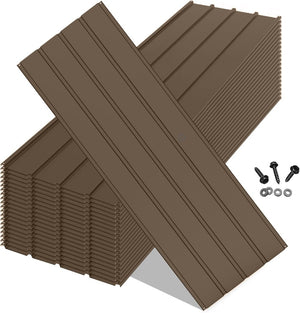 English Elm 20pcs Galvanized Steel Corrugated Roofing Panels Waterproof Outdoor Shed Pergola Kit W1859P471232