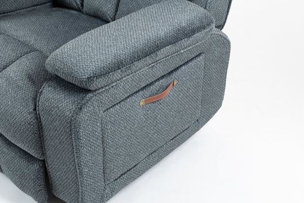 English Elm Oversized Power Lift Recliner with Heat Massage Lay Flat Design and Usb Charging Port Blue-Green W547S00079