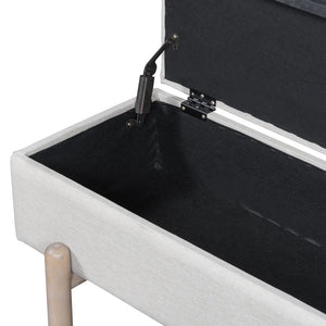 English Elm TREXM Farmhouse Upholstered Storage Bench with Lift-Top Hidden Compartment and Shoe Rack, Durable Comfort Natural N715P308014N