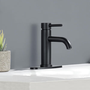 English Elm Single Handle Bathroom Faucet - Matte Black Stainless Steel Lavatory Faucet For Modern Spaces P2 T3177P388139-GIGA