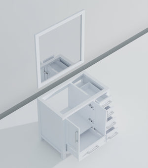 English Elm White Bath Vanity With 34 In. Mirror, 36 In. W X 22 In. D, Elegant Design & Ample Storage Solutions B2731S00506-GIGA